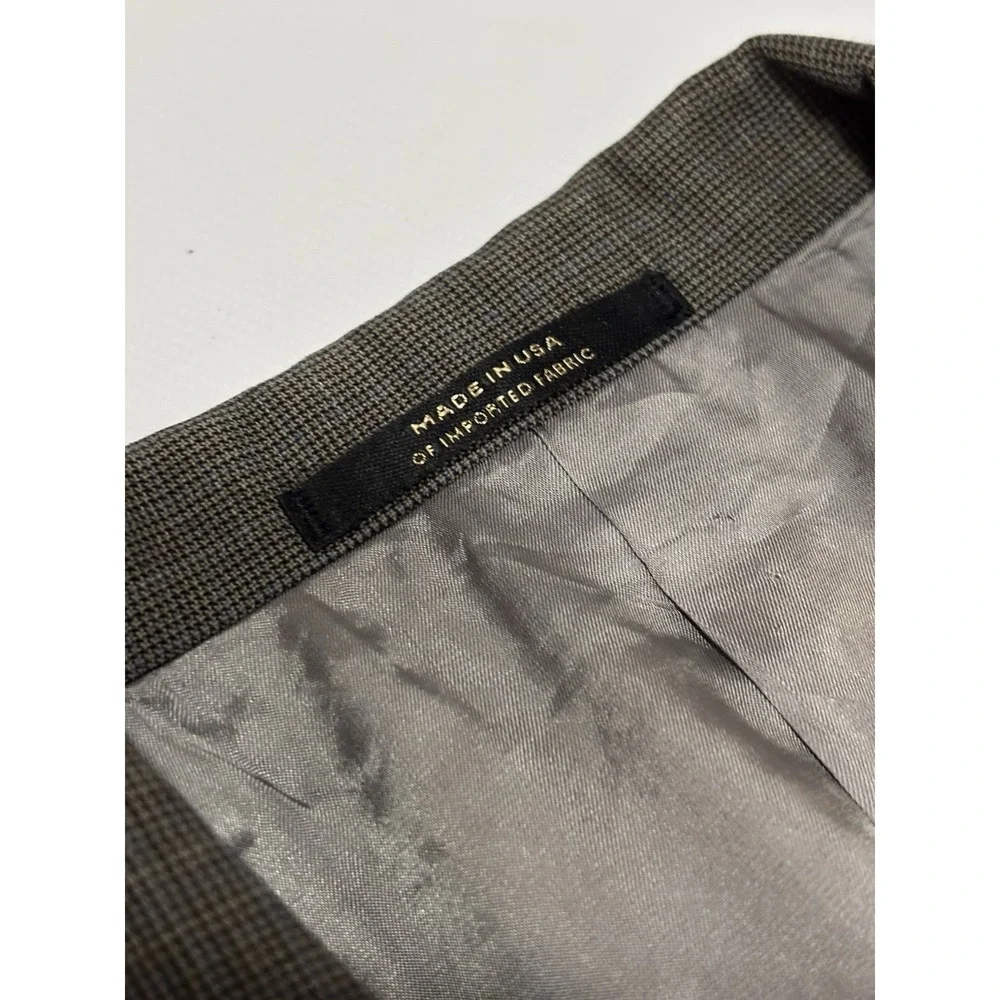 Hart Schaffner Marx Houndstooth‎ Men's 40R Earth Tone Suit Sport Coat Blazer USA